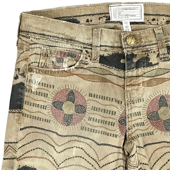 Current/Elliott The Ankle Skinny Vintage Tribal Destroy Jeans Size 26 NWT $218 - Picture 8 of 12
